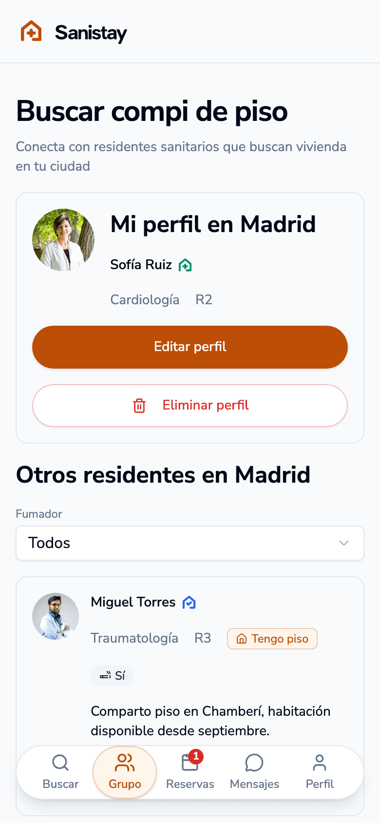 Liste d’internes cherchant un colocataire à Madrid